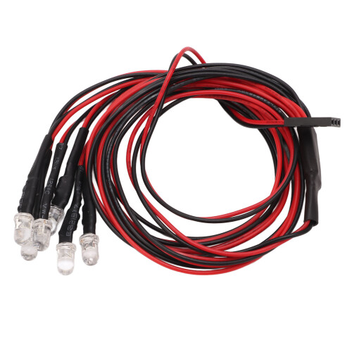 5Pcs RC Car LED Light Kit 24.8in White Silicone 6LED Beads 1