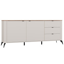 Kommode CORDOBA 2D3S Kaschmir Beige Eiche Castello Schrank 3 Schubladen Soft Close
