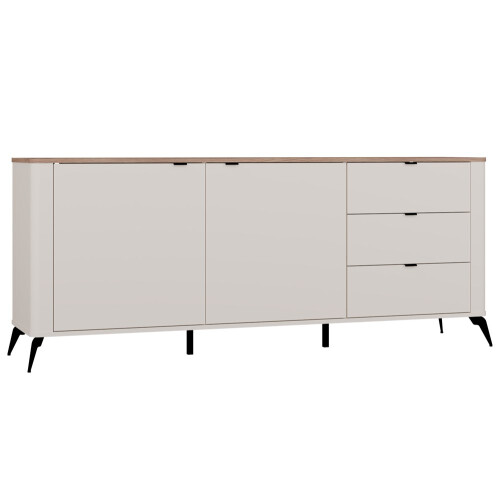 Kommode CORDOBA 2D3S Kaschmir Beige Eiche Castello Schrank 3 Schubladen Soft Close