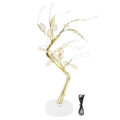 72LED Artificial Leaf Bonsai Night Light, 30x50cm Warm White 1