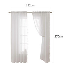 2 pezzi tende leggere in lino bianco trasparente 132x210cm per soggiorno camera da letto