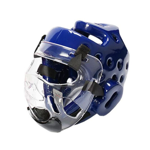 Kid Boxing Headgear Kickboxing Full Face Helmet Training Sparring Head Protector Blue M Ref: 4926