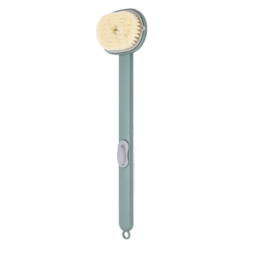 Bath Brush with Long Handle, Plastic Shower Body Scrub Tool, Green 1