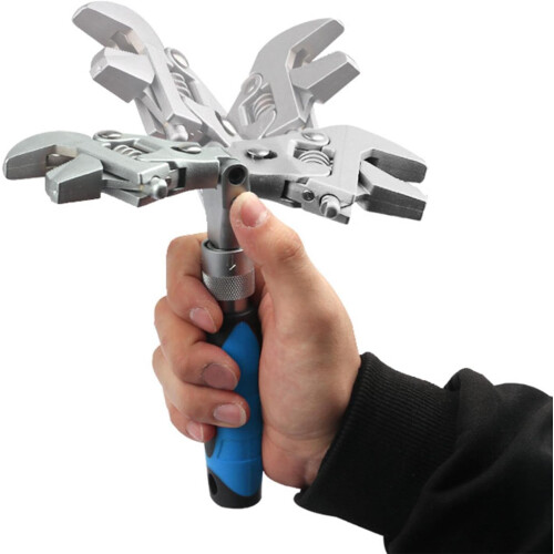 5 In 1 Locking Adjustable Wrench Anti Slip Mechanism 10 Inch Multi Function Hand Tool 1