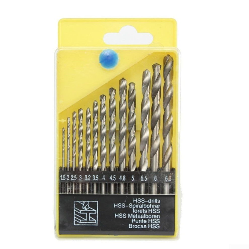 13Pcs Round Shank Hss Drill Bits For Metal And Wood, For Various Drilling Tasks 9347817168648