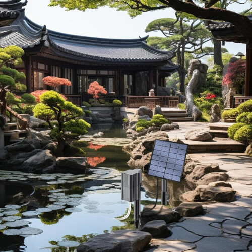 Solar Pond Aerator with 180 Adjustable Panel, Solar Powered Water Oxygenator for Fish Ponds 1