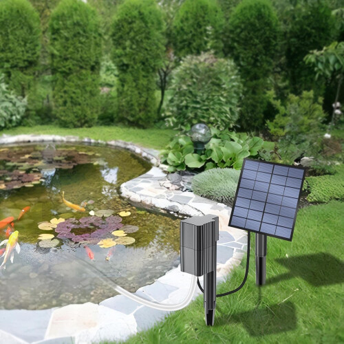 Solar Pond Aerator with 180 Adjustable Panel, Solar Powered Water Oxygenator for Fish Ponds 2