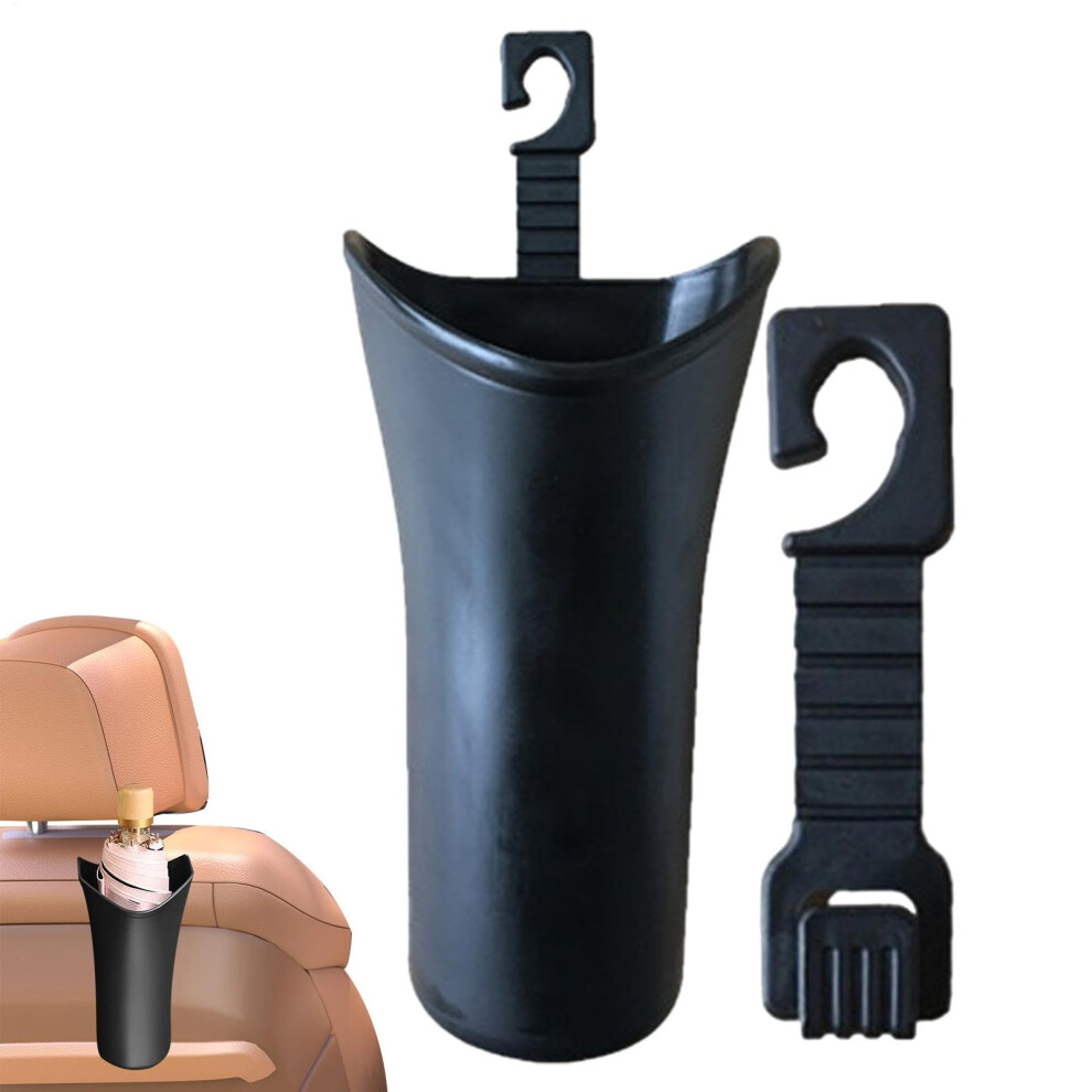 Car Umbrella Holder And Storage Organizer With Headrest Hooks, Spacesaving Universal Design 9189345383182