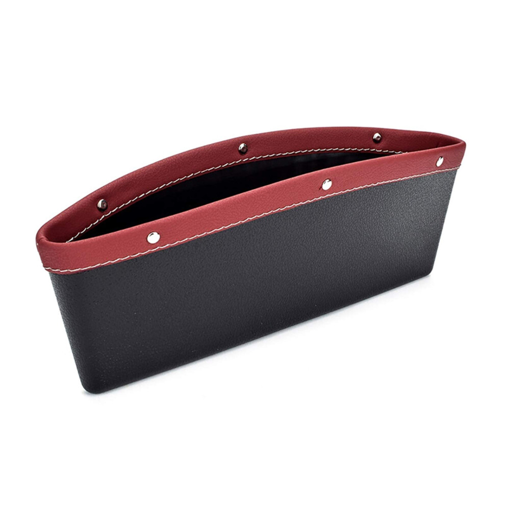 2020 Seat Gap Case Storage Bag Car Organizer Artificial Pu Leather Universal Fit Car Seats Gap Organizer Red 9189345383380