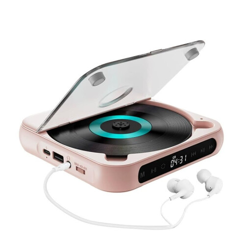 Portable CD Player  CDR/CDRW/MP3 Compatible, Rechargeable Battery, Compact And Lightweight Pink
