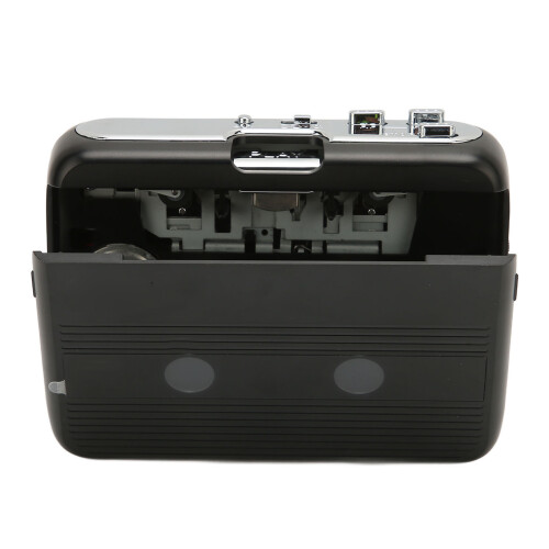 Black Retro Bluetooth Tape Player with Stereo FM & Auto Reverse Feature