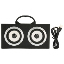 Radiocasete inalámbrico Bluetooth con diseño retro de madera, salida de sonido HD y sintonizador FM.
