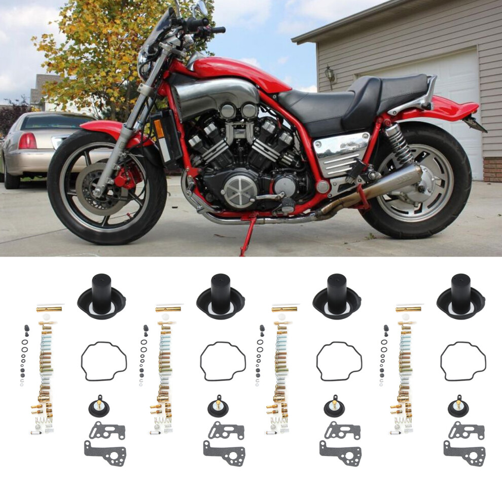 Motorcycle Carburetor Rebuild Kit For Vmax 1200 1985-2000, 4 Sets 7891382275178