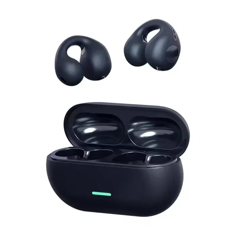 Clip Ear Sports Headphone Bluetooth Wireless Bone Conduction Headphones Bilateral Stereo Black 9189345383915