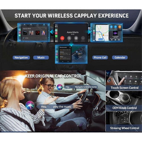 Wireless Carplay-adapter 2024 oppgradering for Carplay 2