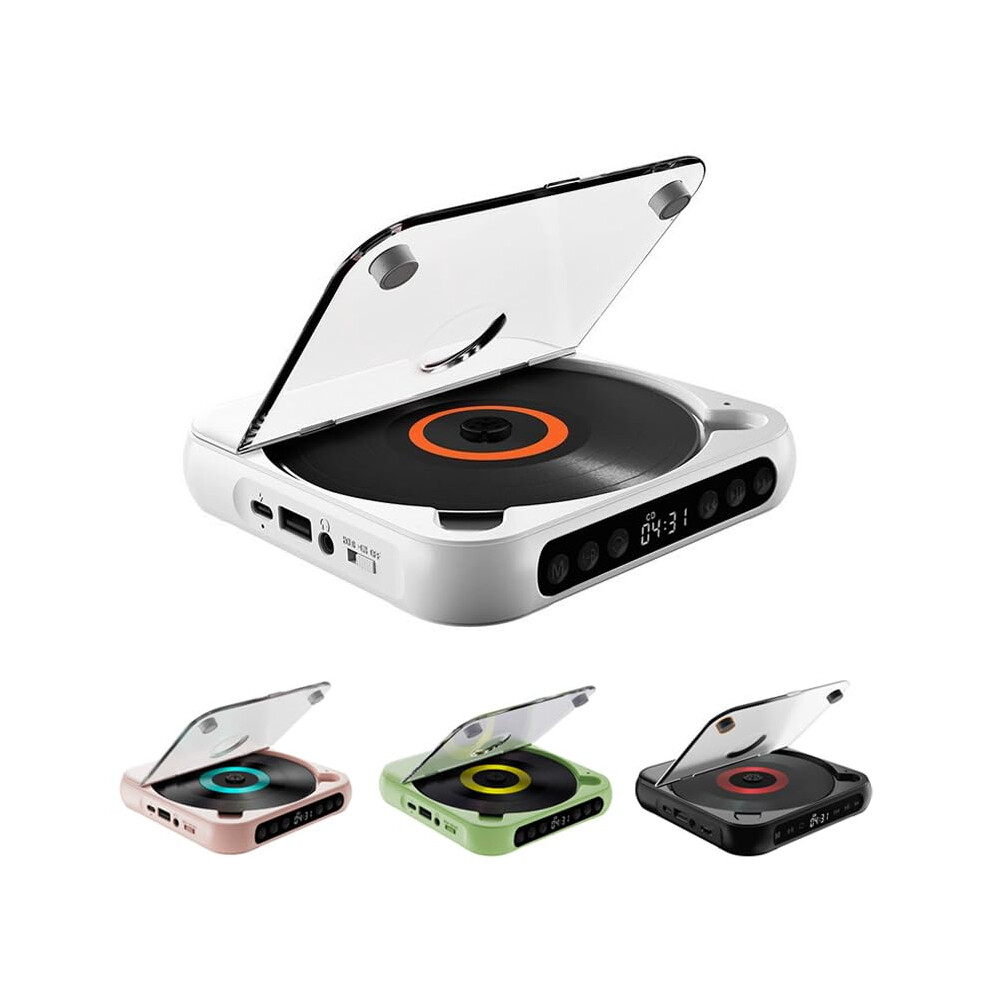 Portable Cd Player With Bluetooth 5.3, Plays Cd Cdr Cdrw Mp3, Hifi Sound, Compact Travel Light/White 9426802656626