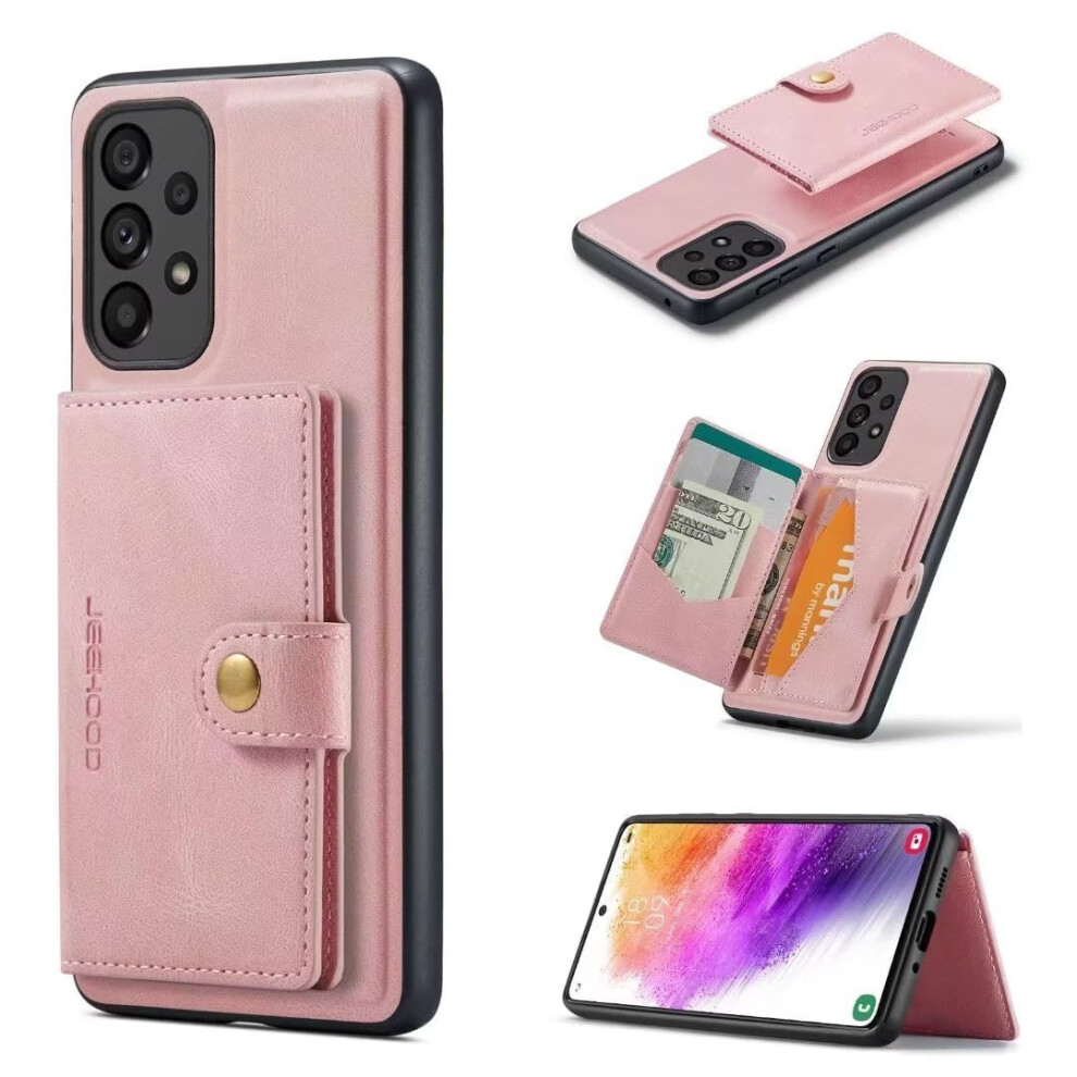 Sony Xperia 5 Iii Case With Card Slots Magnetic Closure Kickstand Shockproof Leather Wallet Flip Cover Pink 9426802656732