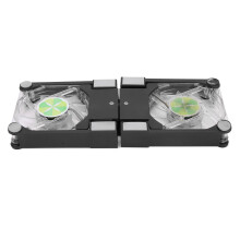 Black DRS03 Folding Laptop Cooler with Dual Fans and Blue LED Lighting