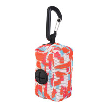 Dog Poop Bag Dispenser Compact Pet Waste Holder Durable Poop Bag Container Carabiner For Hiking Orange