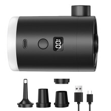 Cordless Inflator Air Pump with Camping Light and 4 Nozzles Lightweight for Mattresses Pool Floats Toys Kayaks Ref: 1815