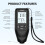Digital Coating Thickness Gauges 02000um Range, Large Display, Backlit, Unit Conversion, Paint Coating Meter 2