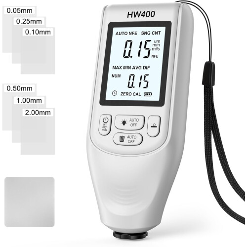Digital Coating Thickness Gauges 02000um Range, Large Display, Backlit, Unit Conversion, Paint Coating Meter 2