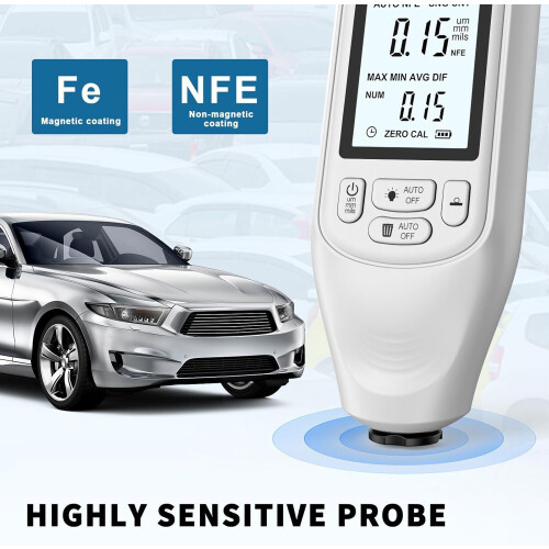 Paint Thickness Measurement Device, Compact Portable Coating Gauge, Memory Function, Multifunction Inspection Tool, Black 2