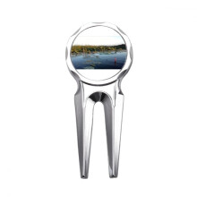 Peaceful Pond Art Deco Fashion Golf Divot Tool Golf Ball Marker Tool