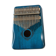 17-Key Mahogany Thumb Piano - Portable Musical Instrument, 18x11x3.5cm