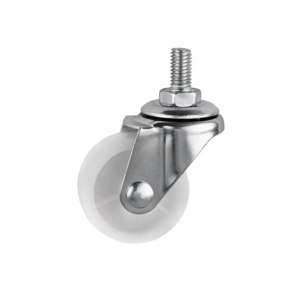 Casters 1.5 Inch White Pp Wheel With Universal M6 Thread, 40Mm Diameter, Display Frame Wheel, 4 Pcs 9382693982438