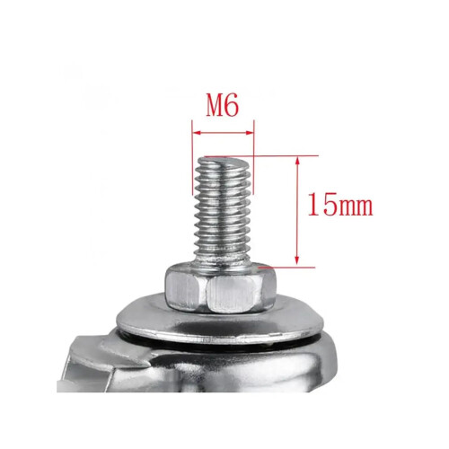 Casters 1.5 Inch White PP Wheel With Universal M6 Thread, 40mm Diameter, Display Frame Wheel, 4 Pcs 2