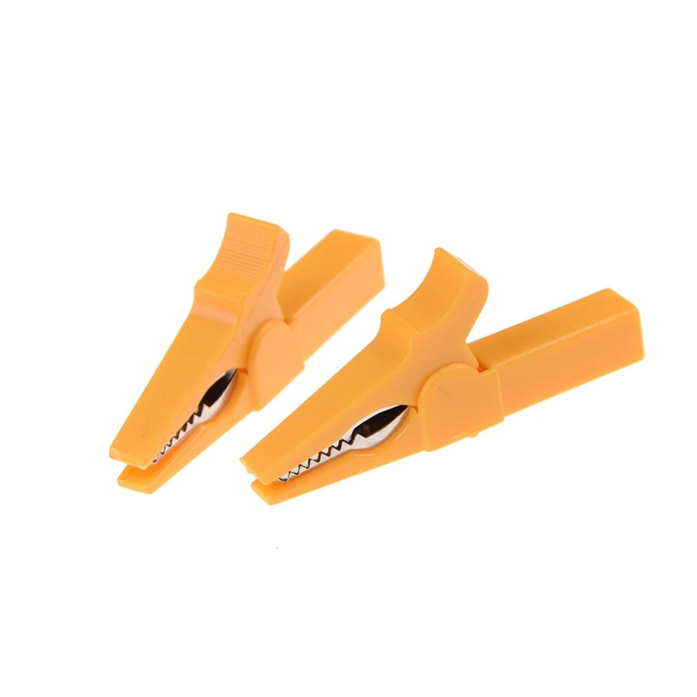 Crocodile Clip 55Mm Hv, Pack Of 2, Yellow, 4Mm Banana Plug Compatible For Battery Test And Multimeter 9426802657722