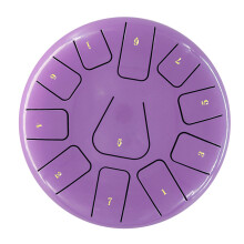 8 Inch Steel Tongue Drum 11 Notes - Portable Pink Handpan with Mallet