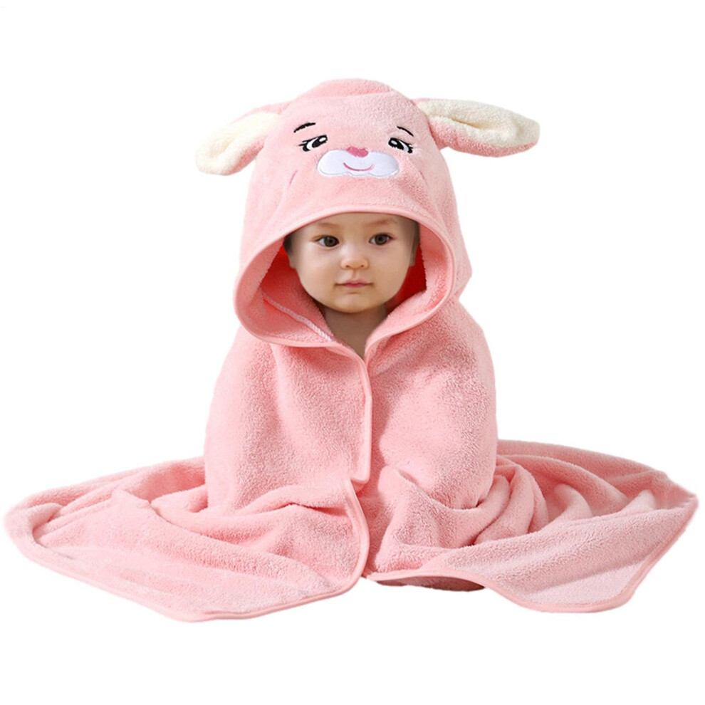 Hooded Bath Towels For Babies And Toddlers Cartoon Hooded Towel, Absorbent Coral Fleece, Soft Baby Bath Towel Orange