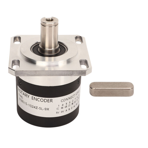 Lathe Rotary Encoder for Industrial Use, Compatible Systems Rotary Encoder 15mm Shaft 1024 Pulses High Accuracy Sensor for CNC Machines, Works with