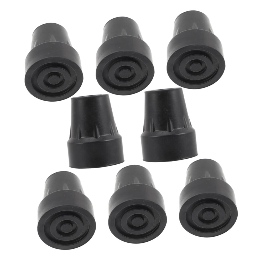 8pcs Walking Stick Rubber Tips with Secure Grip, Durable Cane Tips Replacement for Hiking and Crutches