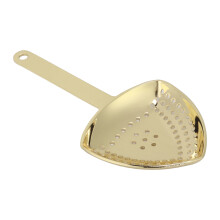Triangular Stainless Steel Cocktail Strainer - Rustproof, Gold Plated, Professional Bar & Home Ice Filter