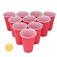 24pcs Plastic Beer Pong Cups & Balls Set for College, Christmas & Outdoor Play