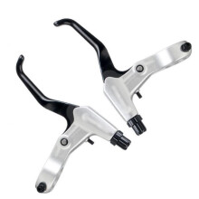 Bike Brake Lever Adjustable Foldable Extending Brake Clutch Levers Silver