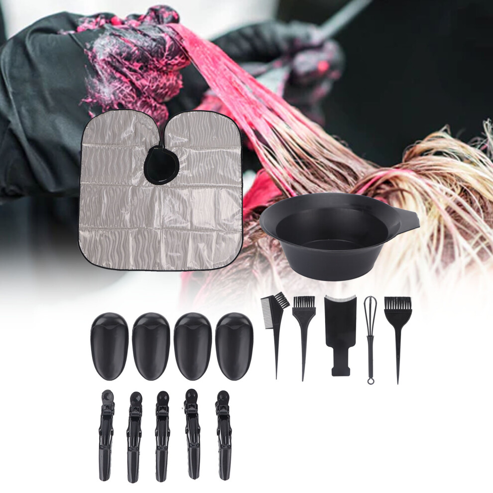 16pcs Hair Dye Kit with Brushes, Clips & Bowl for Salon & Home Use