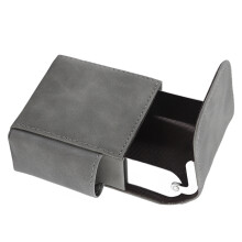 Gray PU Cigarette Case for Men 20 Pack Wallet with Built-in Lighter Holder