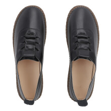 Damen wasserdichte rutschfeste flache Schuhe aus PU Leder, Größe 37-40, Schwarz