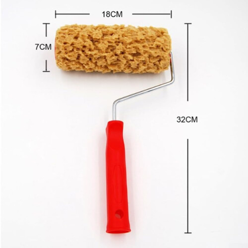 Pattern Plastic Roller Paint Sponge Applicator Seaweed Pattern Wall Texture Tool With Stainless Steel Handle M90C Home 1