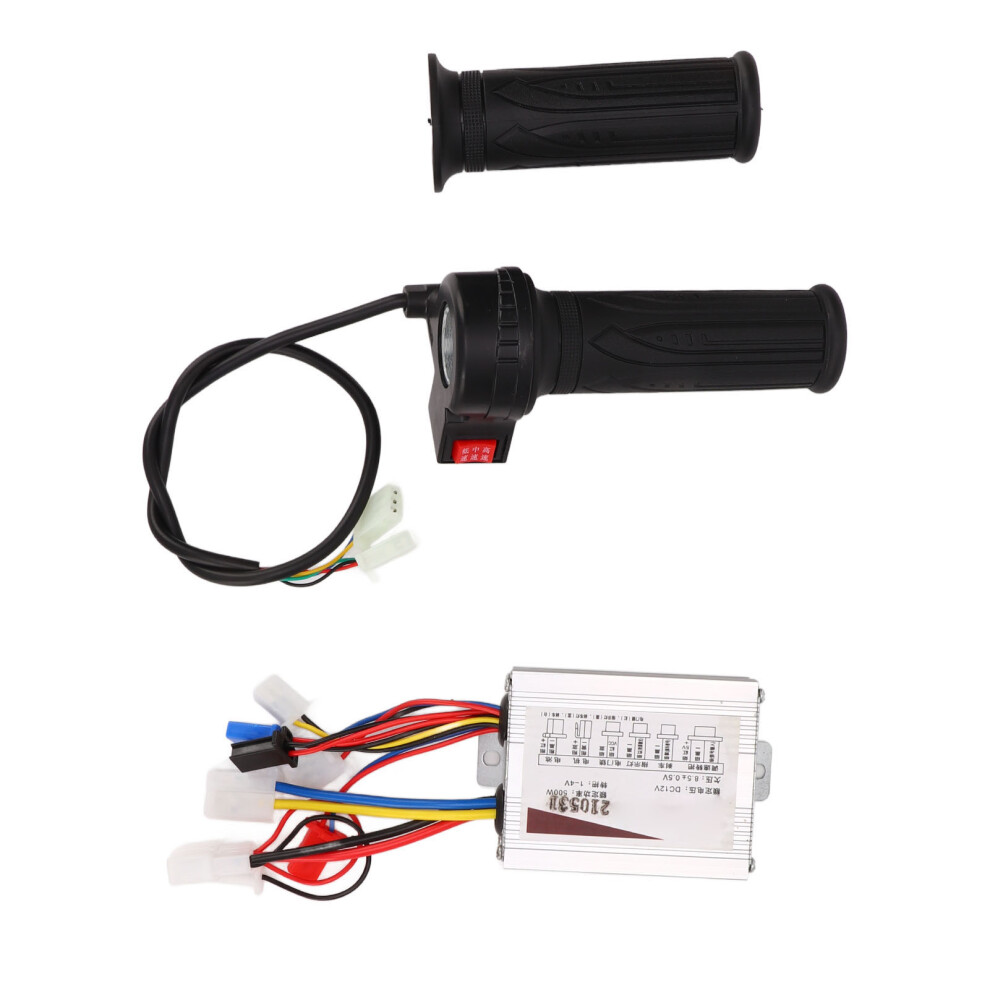 E Bike 12V 500W Brushed Controller & Soft Rubber Twist Grip Set 4631374160036