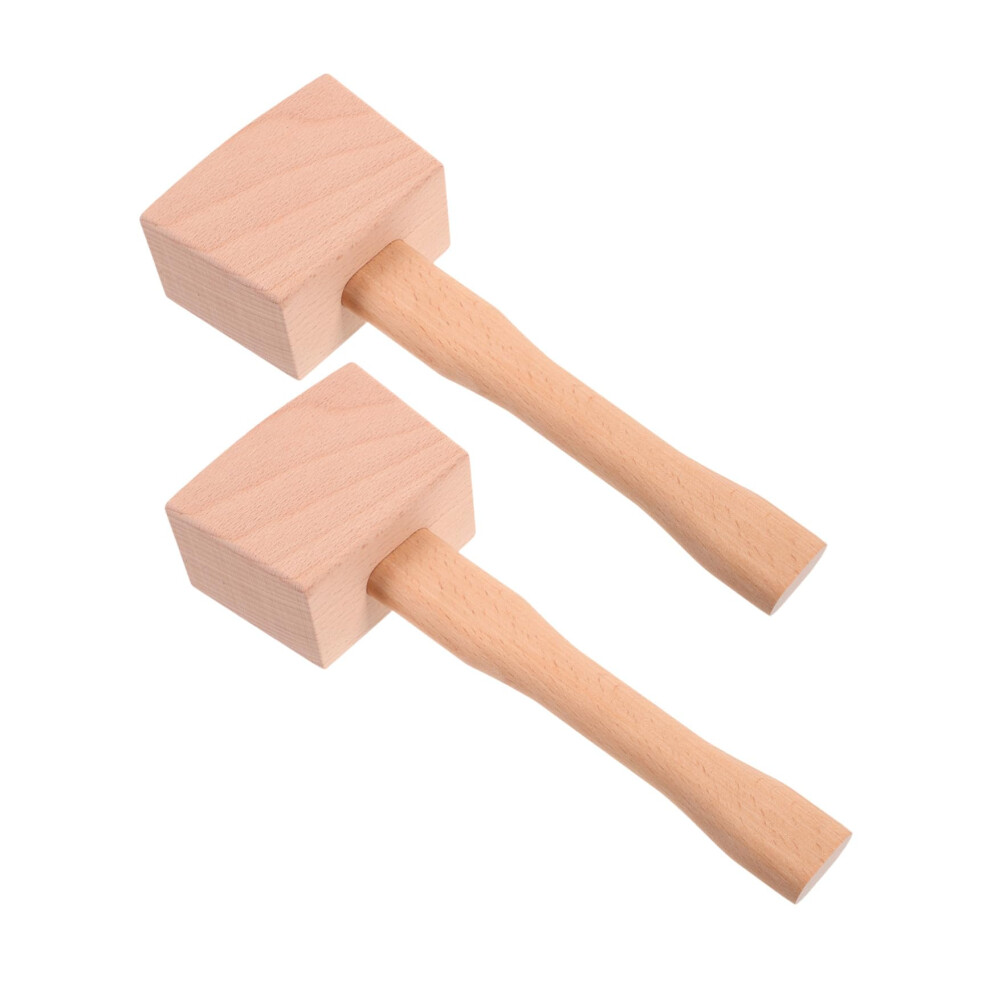 Beech Wood Manual Ice Hammer Mallet 2Piece Set, Ergonomic Grip, For Home Bartending, Woodworking 9347817276770