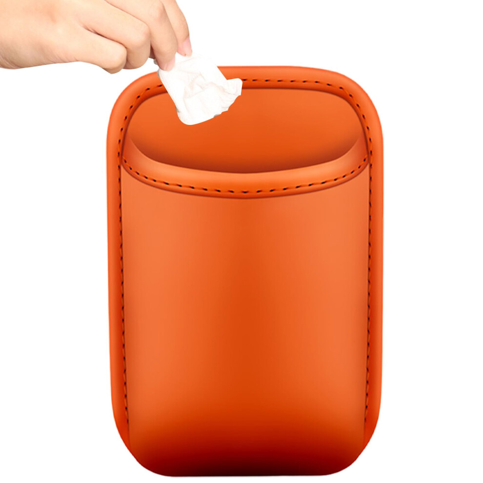 Car Cup Holder And Seat Organizer Pu Leather Spillproof Backseat Storage Box With Antislip Base 9189345386503