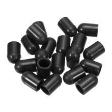 20Pcs Silicone End Caps, 10mm ID 13mm Height Round Rubber Screw Protectors Black