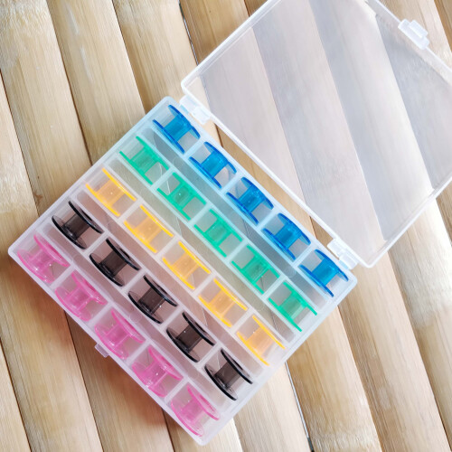 4pcs Transparent Sewing Bobbins Storage Box 25/36 Grids Durable Cases 2