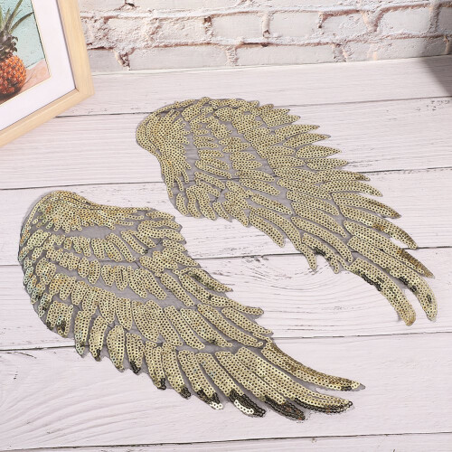 2 Pairs DIY Kleidung Flügel Pailletten Patch