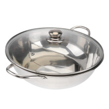 Stainless Steel Duck Pot Induction Cooker Steamer Pan With Glass Lid Dual Sided Divider For Home And Restaurant